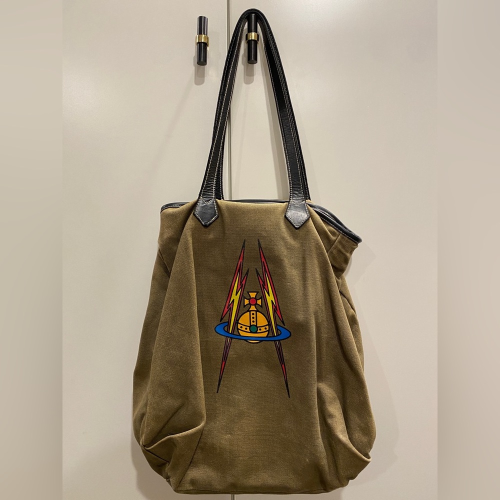 Vivienne Westwood Tote Bag Olive Green Women Carry All